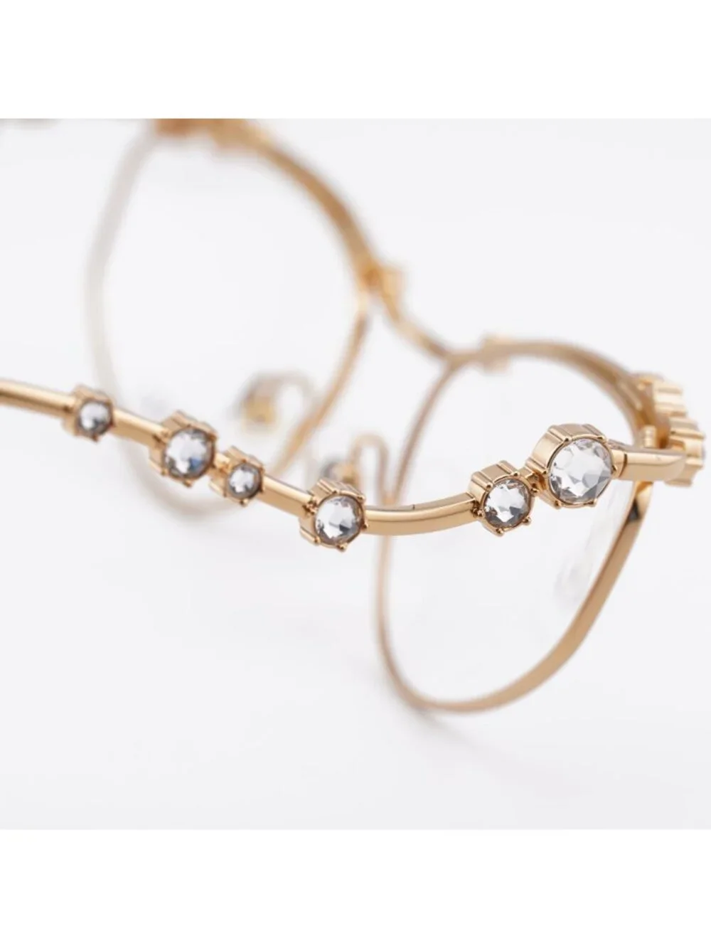 Swarovski SK1015 4004 Eyeglasses Gold with Stones 55mm Irregular Frame